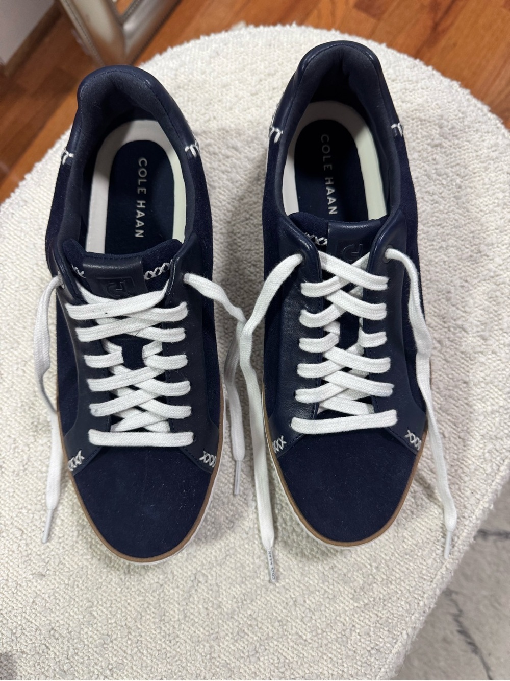 Cole Haan GrandPrø Suede Sneakers Navy Blue Size 8.5 | Like New - Picture 3 of 7